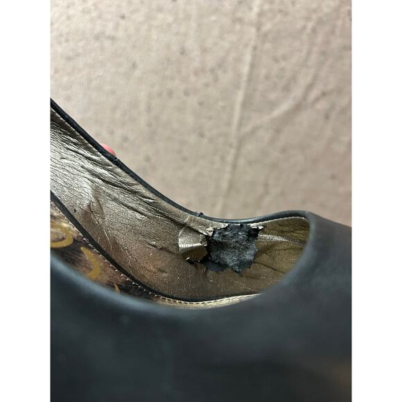 Sam Edelman Lorissa Black Leather Spiked Studded Open Toe Heels Women’s 7.5 - Picture 13 of 14